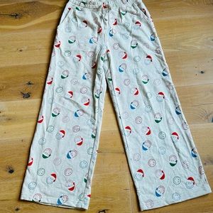 American Eagle smiley Santa lounge pants.